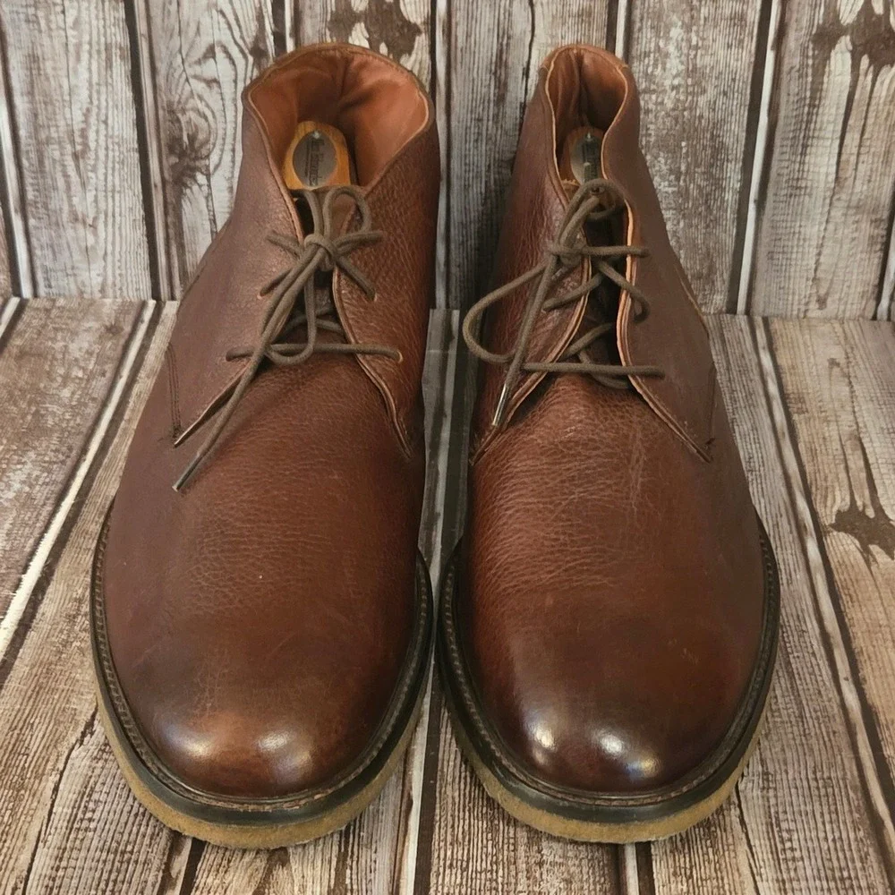 Sz 13 M Mens Johnston & Murphy Copeland Chukka Brown Leather Crepe Sole Boots